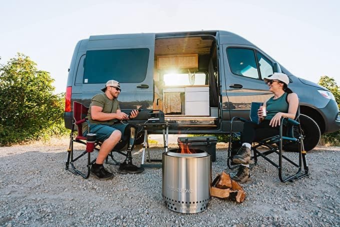 Solo Stove Ranger 2.0 15 Inch Smokeless Fire Pit – Portable Stainless Steel Outdoor Fireplace with Carry Case - Lightweight Fireplace Removable Ash Pan Ideal for 2-4 People 15lbs