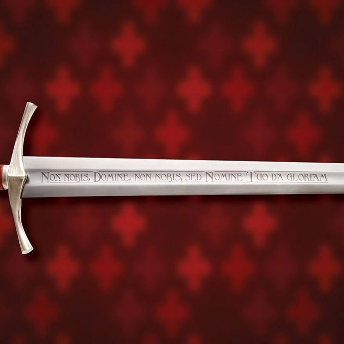 DARK WARRIOR-Handmade Medieval The Accolade Sword of The Knights Templar Replica Viking Sword with Scabbard Stainless Steel Blade Decoration Collection Cosplay (Templar) (Medieval Viking)