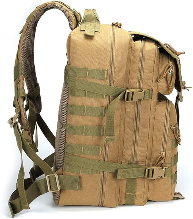Outdoor Sports Pack Hiking Bag Tactical Rucksack Camo Knapsack Combat Tactical Molle 45L Backpack - Black