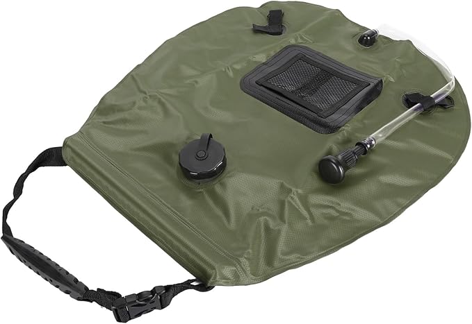 Solar Shower Bag Portable 20L Solar Heating Camping Shower Bag with Thermometer for Outdoor Camping Hiking Beach PVC Material 47x50cm