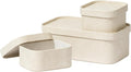 La Jolie Maison Vegan Leather Storage Boxes with Lids Set of 3 Decorative Storage Containers Organize Stackable Storage Box Beige