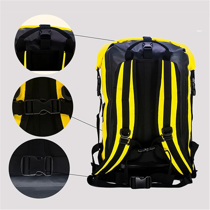 Generic Outdoor PVC Waterproof Dry Backpack Water Floating Bag Roll Top Sack Dry Backpack Waterproof Surfing Swimming Kayaking (Black55L)
