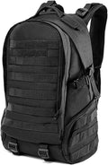 Large Capacity Men's Tactical Outdoor Backpack Oxford Cloth Camping Travel Duffle Bags Multi-pocket Hiking Daypack (Black)
