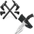 Freelander Tactical Axe 2 Pack and Fixed Blade KnifePlain &amp Serrated Edge