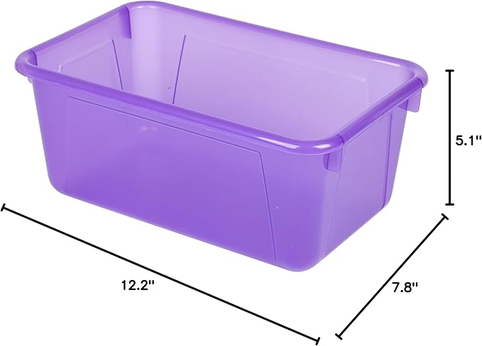 Storex Small Cubby Bins – Plastic Storage Containers for Classroom 12.2 x 7.8 x 5.1 inches Candy Violet 10-Pack (62478A05C)