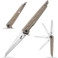 Eafengrow EF948 Folding Knife D2 Steel Blade + G10 Handle camping Knife Outdoor EDC Tool Knives (Desert)