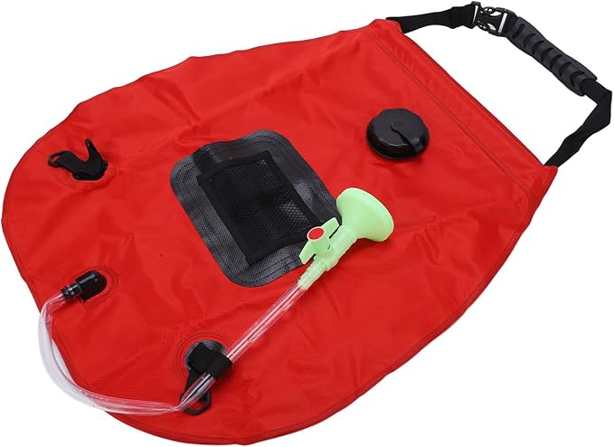 20L Folding Solar Heated Shower Bath Bags with Hose Shower Head Faucet for Camping Hiking