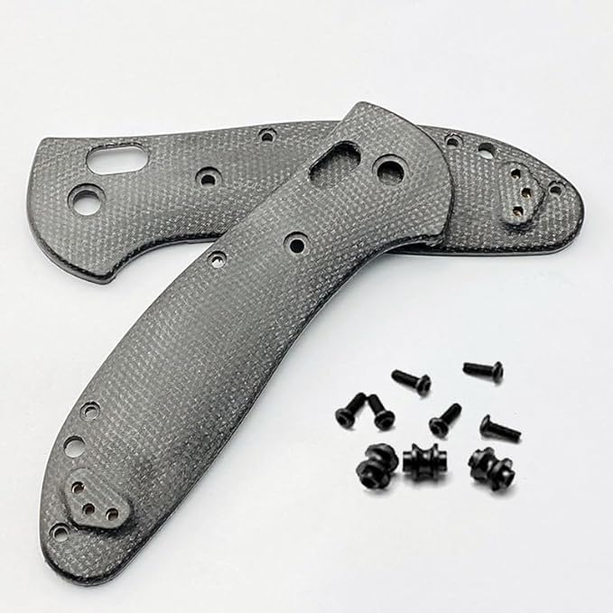 1 Pair Scale Handle Fits for Griptilian 551 Micarta Knife Handle Patch with 3 Sets Screws DIY Replacement(Black)