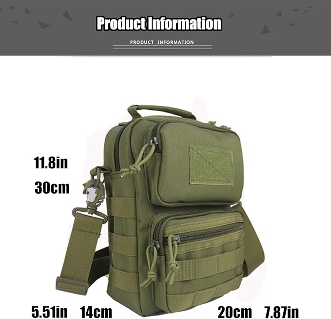 6L Military Camouflage Crossbody Pack Water Proof Tactical One Strap Small Bag with Detachable Strap