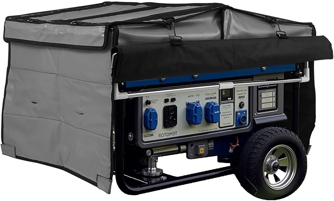 VEVOR Generator Running Cover 34 x 26 x 21 Inch Waterproof Universal for Most Generators 3500-12000 Watt Generator Tent while running with Heavy Duty Thicken 420D Oxford Fabric Grey