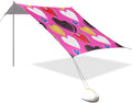 Beach Canopy with Windproof Ropes &amp Sandbags Beach Tent Sun Shade Sun Shelter for Camping Trips Fishing Backyard Fun or Picnics Heart