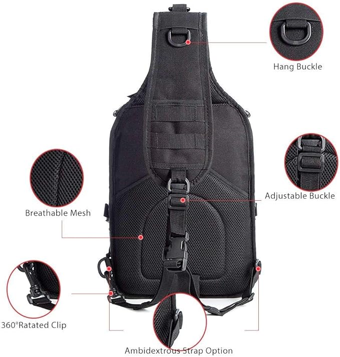 HAOMUK Tactical Sling Bag Pack Military Rover Shoulder Sling Backpack EDC Molle Assault Range Bag