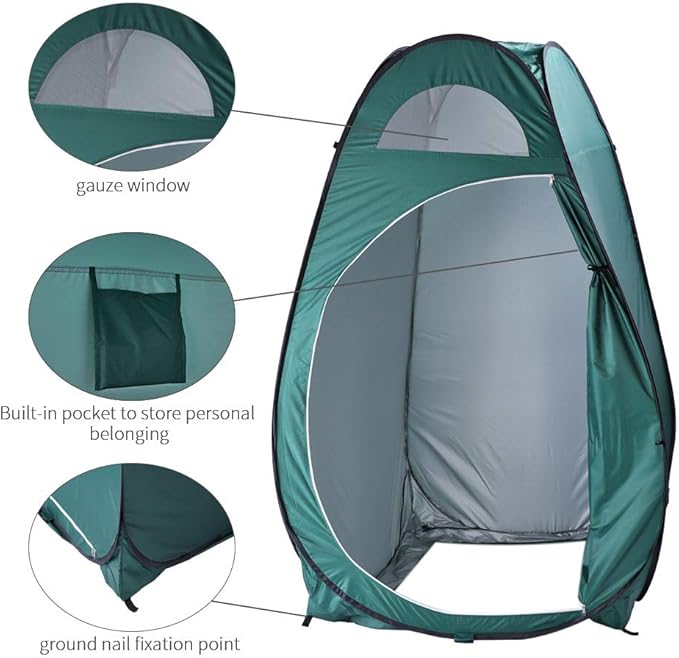 Outdoor Pop-up ToiletPortable Outdoor Pop-up Toilet Dressing Fitting Room Privacy Shelter Tent Army Green