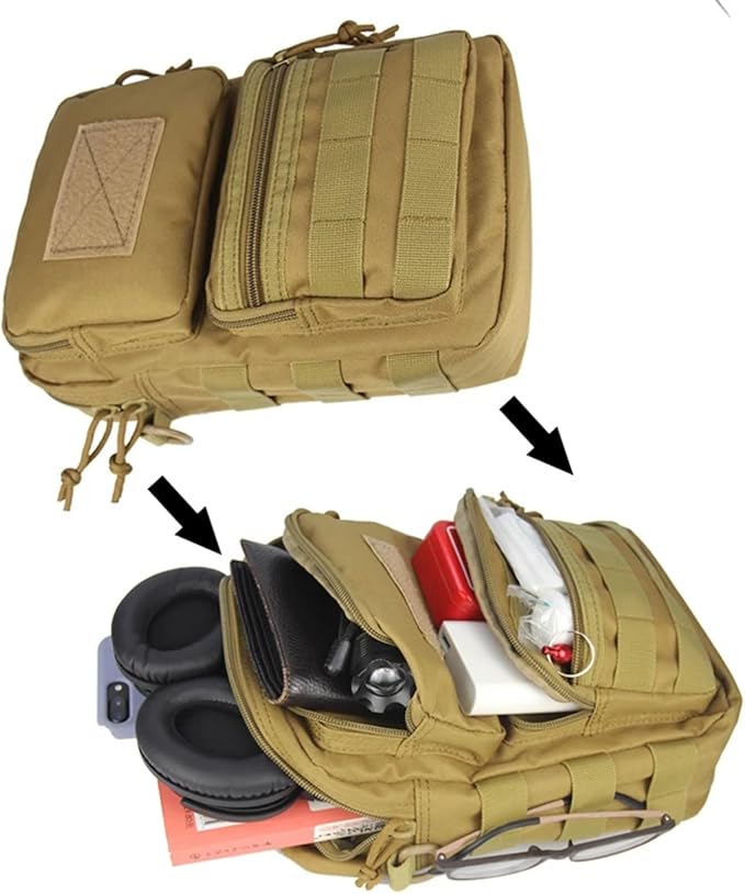 Outdoor Sports Hiking Sling Pack Camouflage Tactical Molle Shoulder Bag Trekking Hunting Backpacks Purse(Black)