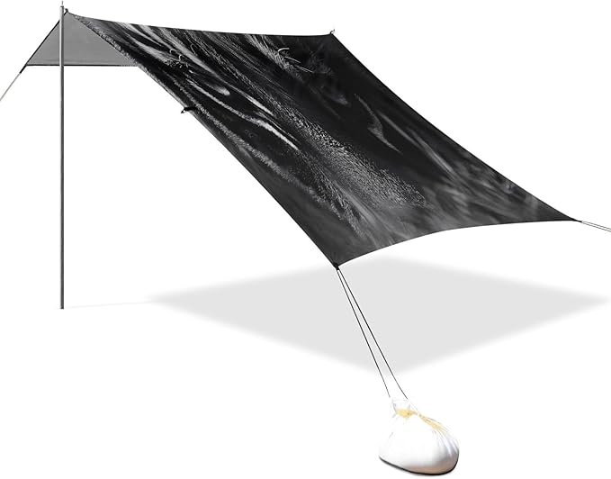 Hunting Tiger Eyes Beach Tent Sun Shelter Set UPF50+ UV Protection 10.5 x 9.19 FT Camping Shade Canopy with Sandbags Sand Anchors Carrying Bag and Others