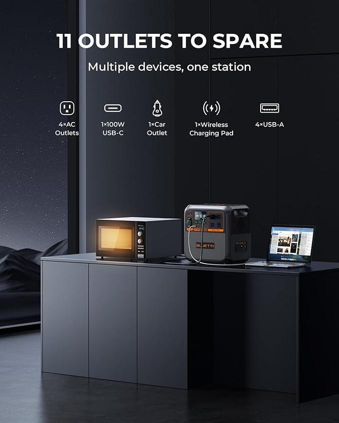 BLUETTI AC180P Portable Power Station 1440Wh LiFePO4 Battery Backup w/ 4 1800W (2700W Power Lifting) AC Outlets 0-80% in 45Min Solar Generator for Camping Off-grid Power Outage