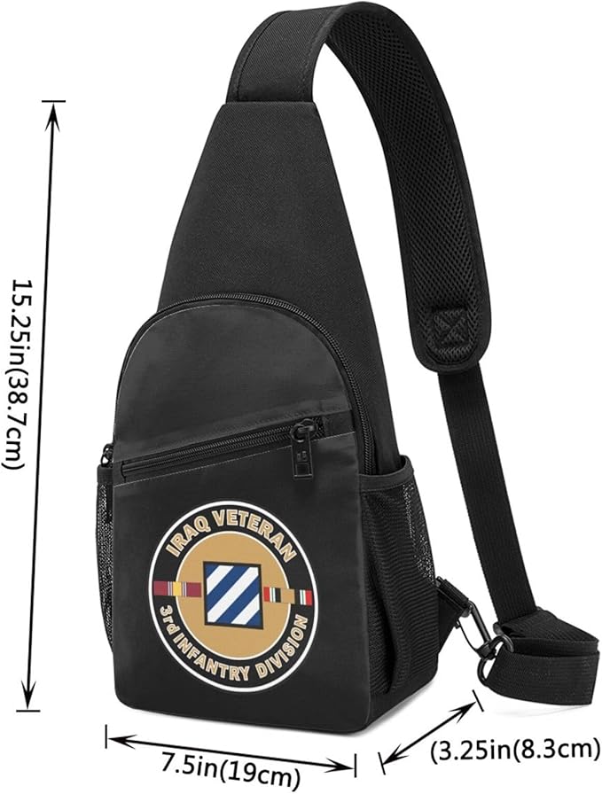 US Army Iraq Veteran 3rd Infantry Chest Pack Leisure Shoulder Crossbody Chest Bag