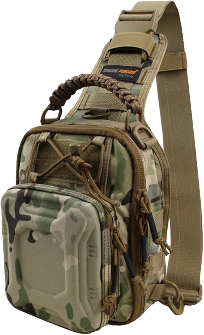 Tactical Hard-Shell Chest Pack men's multi-functional single-shoulder crossbody bag for outdoor cycling water-resistant (cp)
