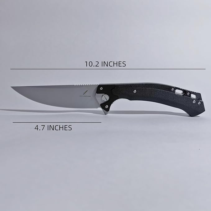 10 Inches Tactical Folding Knife - Multi-Functional Survival Knife for Camping Hunting Fishing Hiking | Outdoor &amp Emergency Preparedness Tool (GRAY)