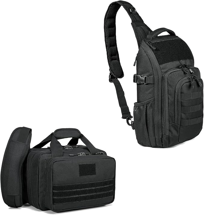 DBTAC Gun Case Bag Small Plus + DBTAC Tactical Large Shoulder Chest Pack (Black)