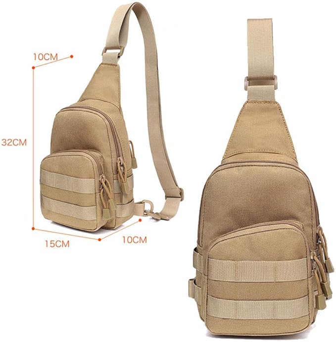 Sunnystacticalgear Outdoor Sports Hiking Sling Bag Shoulder Pack Camouflage Tactical Molle Chest Bag - Green