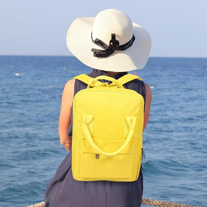 NUOBESTY Seat Backpack for Airplanes Waterproof Oxford Cloth Travel Backpack 40x30x15cm Lightweight Cabin Bag for Men and Women Hiking and Document Carrying Yellow