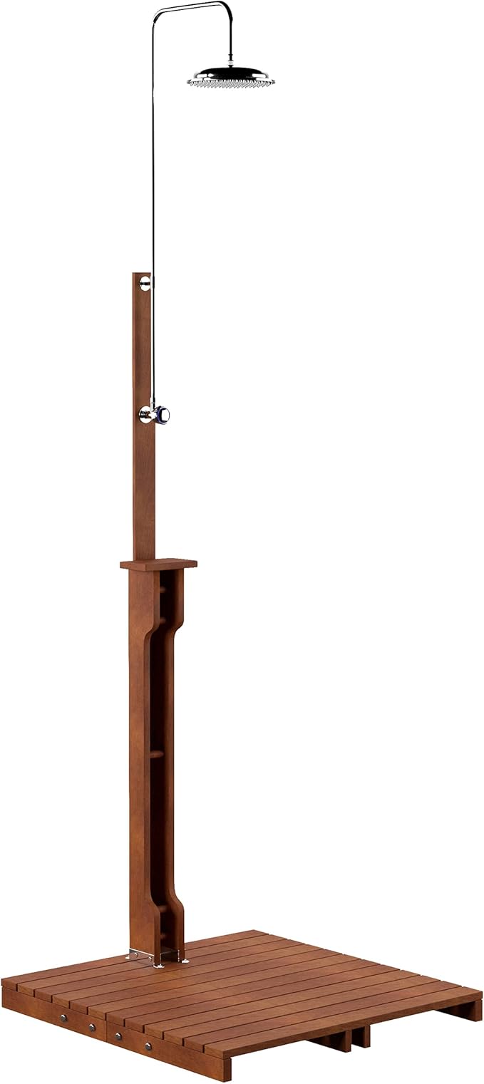 SEI Furniture Rain-Style Outdoor Shower Oiled Eucalyptus - Natural