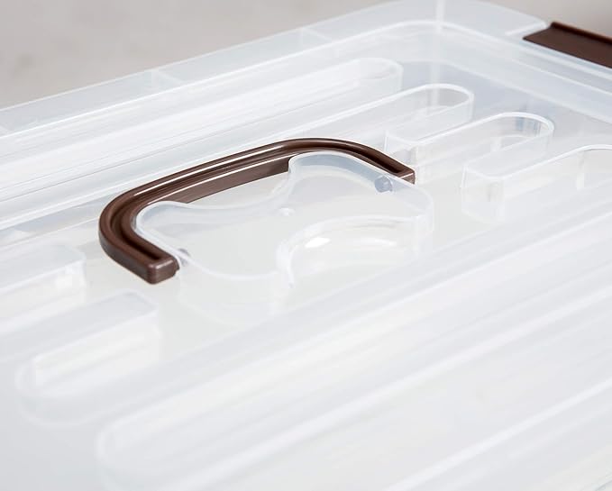 4 Pack-Plastic Storage Bins with Lids and Handle Clear Plastic Latching Box for Storage Stackable Storage Containers for Organizing Multi-Purpose 7 Quart