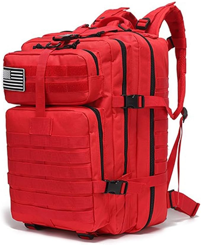 Military Tactical Backpack Large Army 3 Day Assault Pack Molle Bag Backpacks (Red)