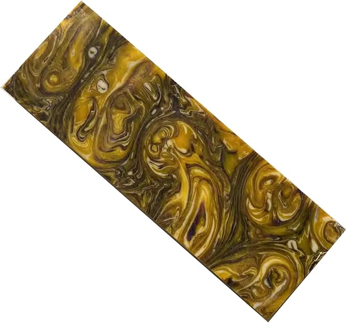 2pcs Colored Resin Knife Handle Flake Blank Material Used For Carving Decorating Folding Knives Slingshot Crafts(Yellow120x40x8mm)