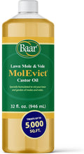 Baar Products - MolEvict Lawn Mole Castor Oil - Mole &amp Vole Repellent - Lawn &amp Garden Protection - Up to 5000 Sq. Ft. of Coverage - Safe for Use Around House &amp Plants - 32 Ounces