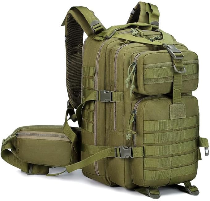 Outdoor Sports Pack Hiking Bag Rucksack Knapsack Combat Camouflage Tactical Backpack- Green