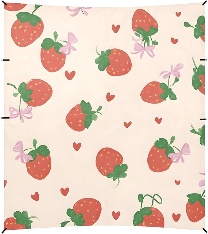 ALAZA Butterfly Knot Strawberry Pattern Beach Tent Sun Shelter Portable Canopy Sunshade for Outdoor Camping Picnics Backyard Fun 10x9 ft