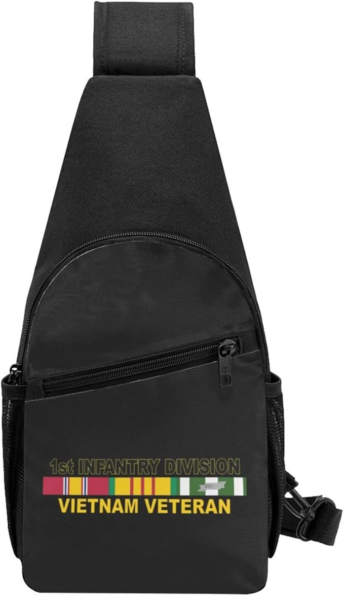 US Army 1st Infantry Division Vietnam Veteran Chest Pack Leisure Shoulder Crossbody Chest Bag