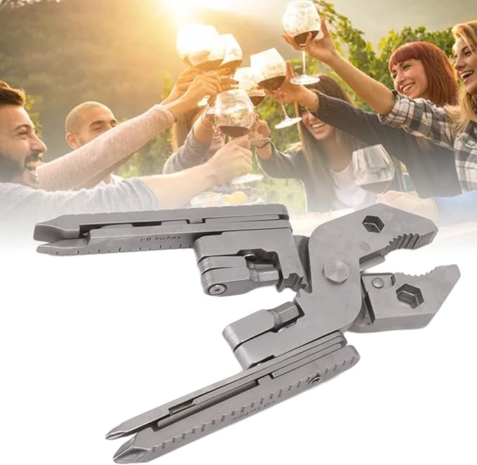 Multitool Pliers Heavy Duty Survival Multi Tool Needle Nose Pliers and Pocket Clip Multitool with Pocket Clip Portable Multi Tool Folding Multitool Plier for Camping