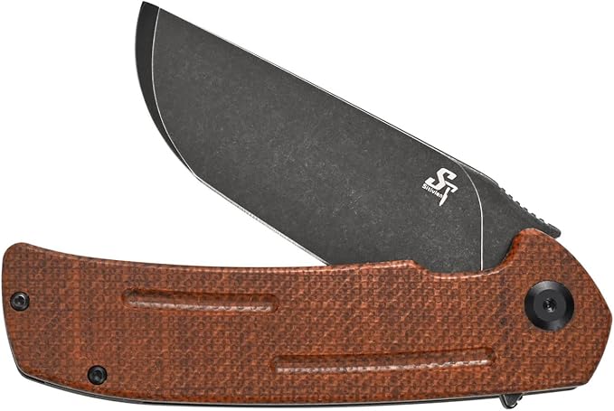 Sitivien ST133 Folding KnifeD2 BladeMicarta Handle EDC Tool Knife for Outdoor Camping Hiking(Brown)