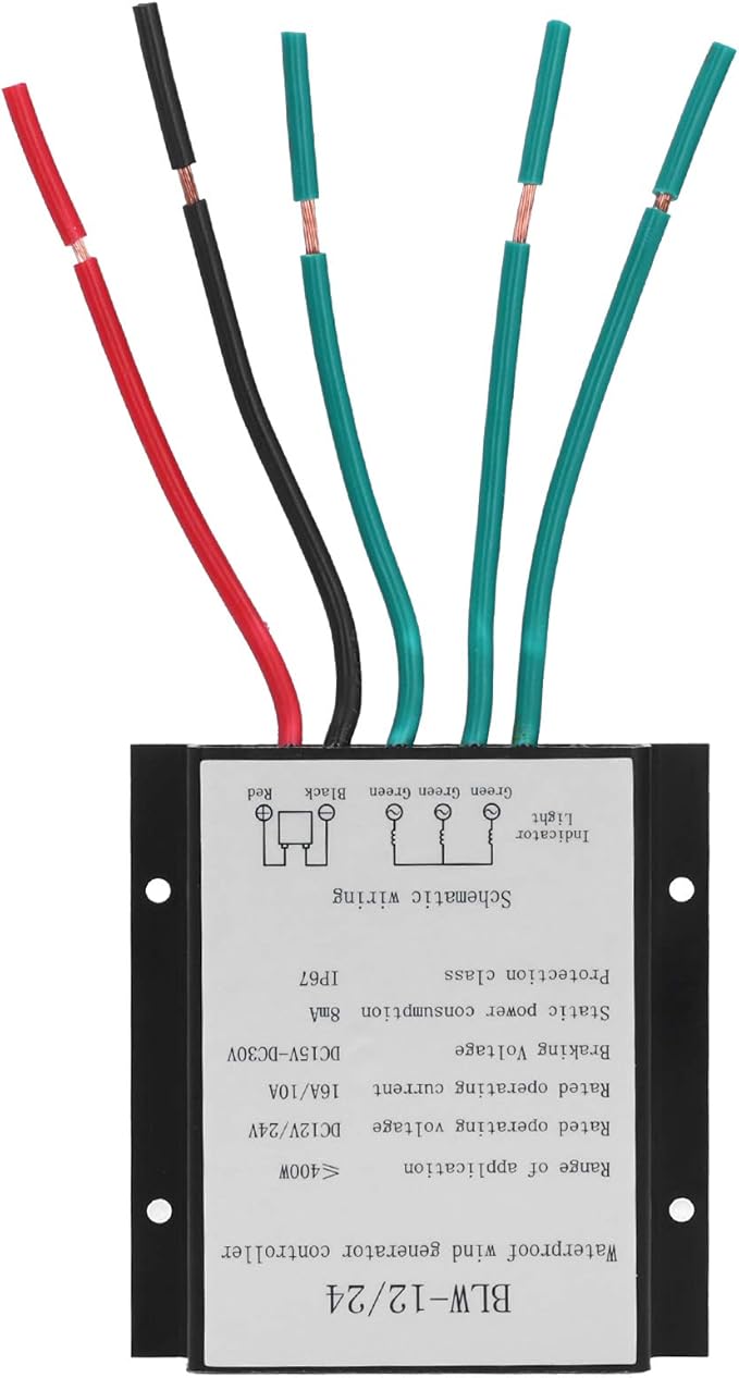 Wind Turbine Charging Controller High Efficiency IP67 Waterproof 10-16A DC12/24V Aluminum Alloy Generator Controller (for Wind Turbine)