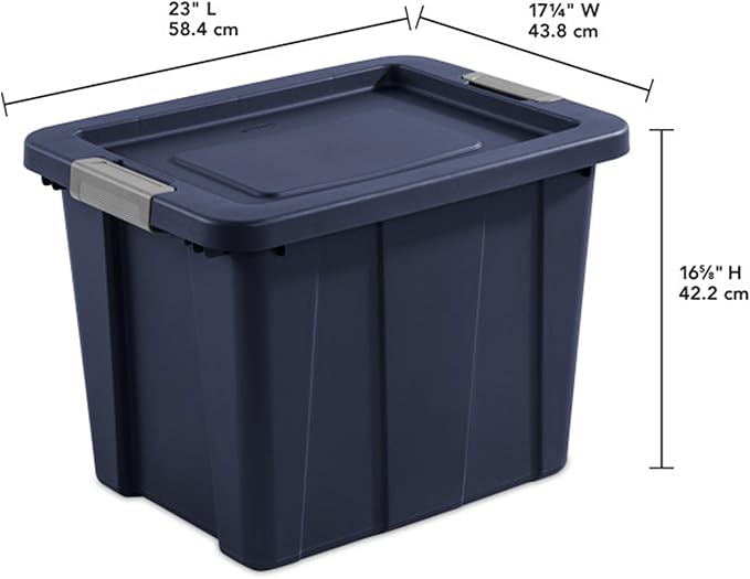 Sterilite 18-Pack Storage Bins with Lids Heavy Duty Totes Tuff1 18 Gallon Dark Indigo