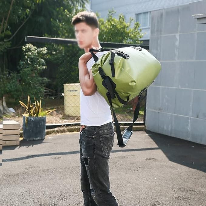 Large Waterproof Duffle Travel Dry Duffel Bag Heavy Duty Bag with Durable Straps &amp Handle for Fishing (Color : Green)