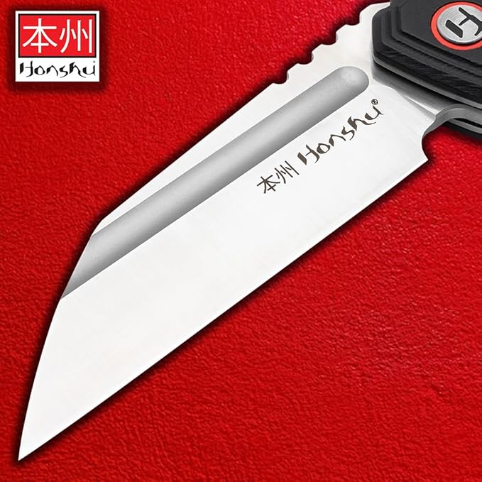 Honshu Sumorusodo Pocket Knife | 7CR17 Stainless Steel Wharncliffe Blade | Ball Bearing Opening | Black Iodized 6061 Aluminum Handle | Pocket Clip | 3 3/8 Blade Length