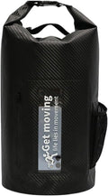 Waterproof Dry Bag 10L/20L Carbon Fiber Waterproof Dry Bag Hand-Held Bucket Bag Waterproof Bag Beach Drifting Swimming Bag Outdoor Backpack for SwimmingBoating(Black-10L)