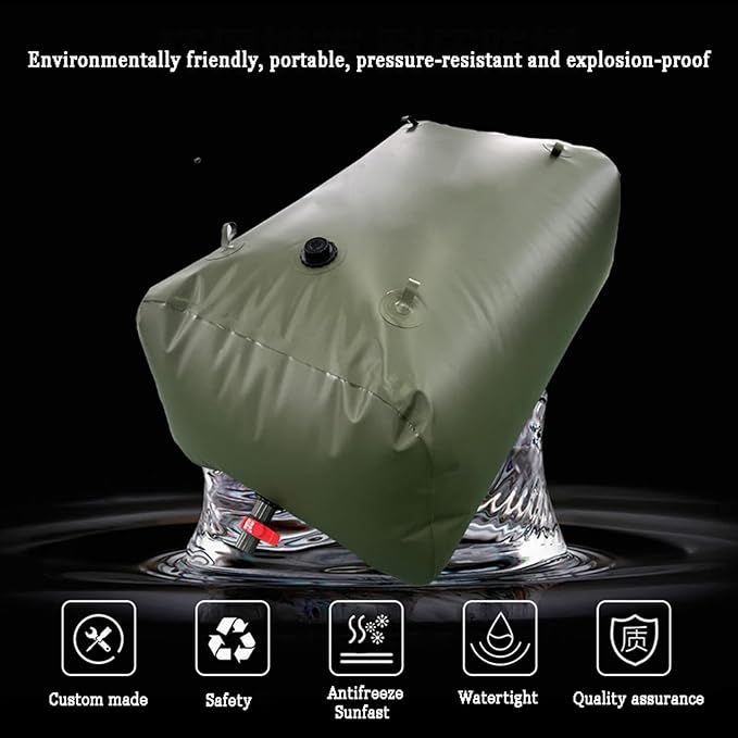 Soft Drought-Resistant Water BagBladder Water Storage Bag Collapsible Bladder Portable Water Tank Large Flexible Emergency Bucket Camping Shower Water Container ( Size : 2*1.5*0.7m/2100L/554gallo