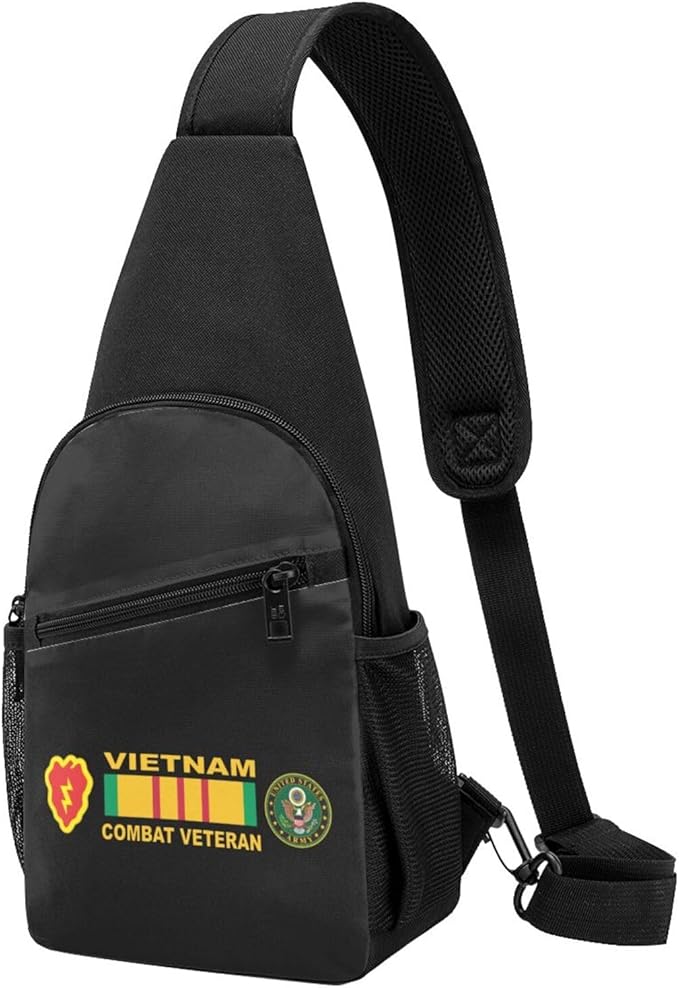 25th Infantry Division Vietnam Combat Veteran Chest Pack Leisure Shoulder Crossbody Chest Bag