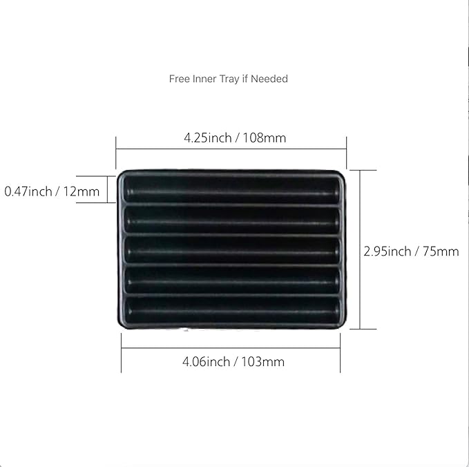 CannaAroma Midnight Black Child Resistant Slide Tin Box Small Storage Metal box 4.45 x 3.15 x 0.5'' | 12 Pack