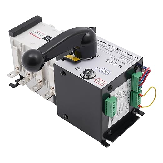 110/230V Dual Power Automatic Transfer Switch 100 Amp Automatic Generator Changeover Switch 100A/4P ATS Isolation Type for Office Buildings Shopping Malls Banks