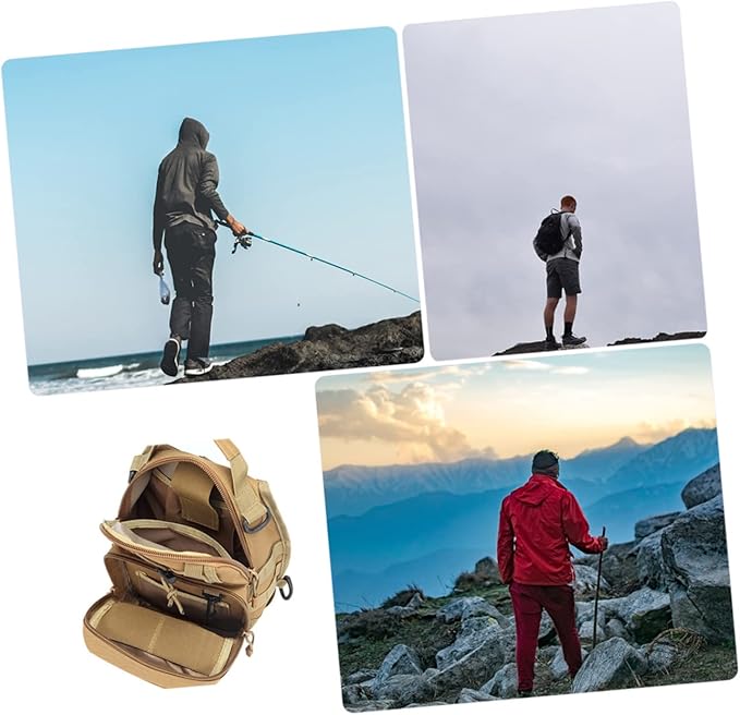 GALPADA Nylon Chest Bag for Outdoor Activities Adjustable Travel Storage Pouch for Hiking Climbing Camping and Fishing and Breathable Design with Quick-release Buckles