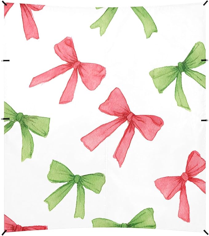 ALAZA Red Green Watercolor Bow Pattern Beach Tent Sun Shelter Portable Canopy Sunshade for Outdoor Camping Picnics Backyard Fun 10x9 ft