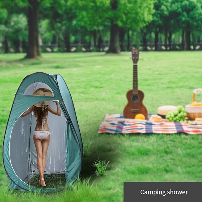 Camping Privacy Shelters Wide Quick Set Up Privacy Tent ToileShower Tent Pop up Camping Changing Tent Portable Waterproof Outdoor Dressing Bathroom Toilet Tent Privacy Shelter Tent with Carrying Bag
