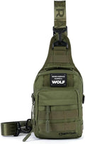 WOLFpak 4L Mini Tactical Sling Bag (OD Green) Compact Crossbody Backpack for Gym Travel &amp EDC | Tactical Shoulder Bag with Multiple Pockets – Lightweight Durable Sling Pack for Men &amp Women