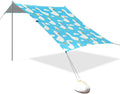 xigua Ducks Beach Tent Sun Shelter with Carrying Bag - Silver Coated Oxford Fabric Beach Canopy for Beach Camping Fishing - Includes Windproof Ropes Sandbags &amp Stakes